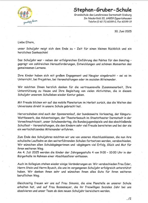 Elternbrief Sommerferien S.1