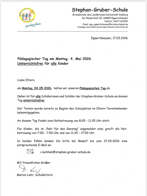 Elternbrief 17.03.26