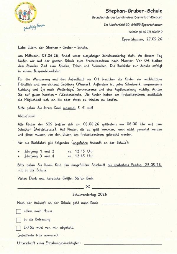 Schulwandertag 2026 Schulwandertag 2026
