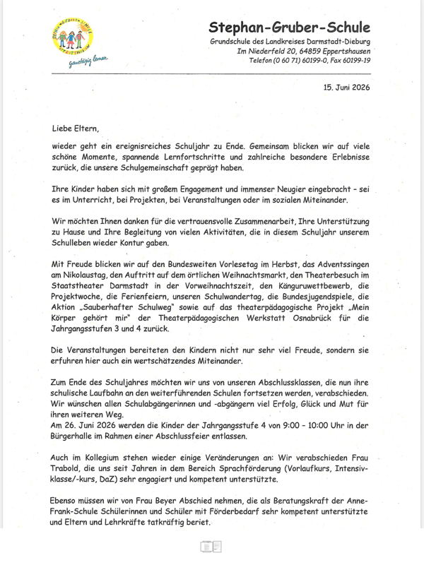 Elternbrief 22.06.26 Elternbrief 22.06.26