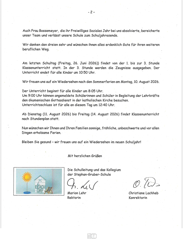 Elternbrief 22.06.2026 2 Elternbrief 22.06.2026 2