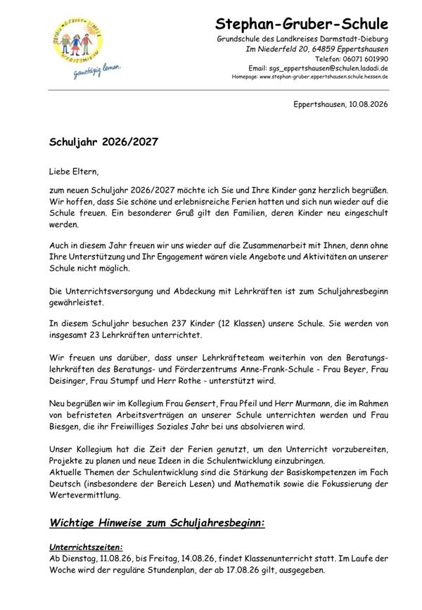 Elternbrief 10.08.26 Teil 1 Elternbrief 10.08.26 Teil 1